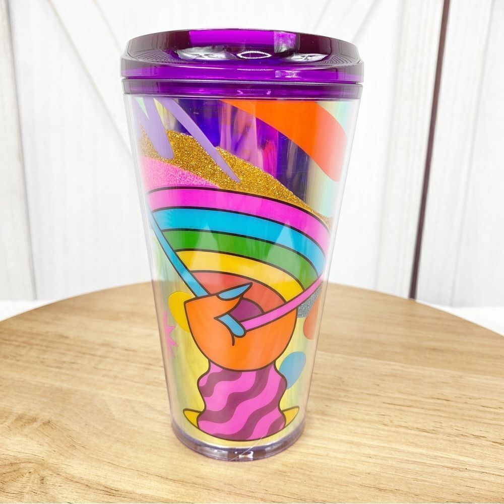 Starbucks Pride Tim Singleton Slide Lid‎ Tumbler Cold Cup Purple Multi 16OZ